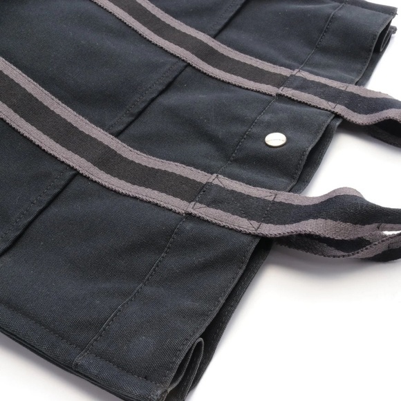 Hermes Fool Toe MM Tote Black Canvass with Silver Hardware. - Picture 9 of 9